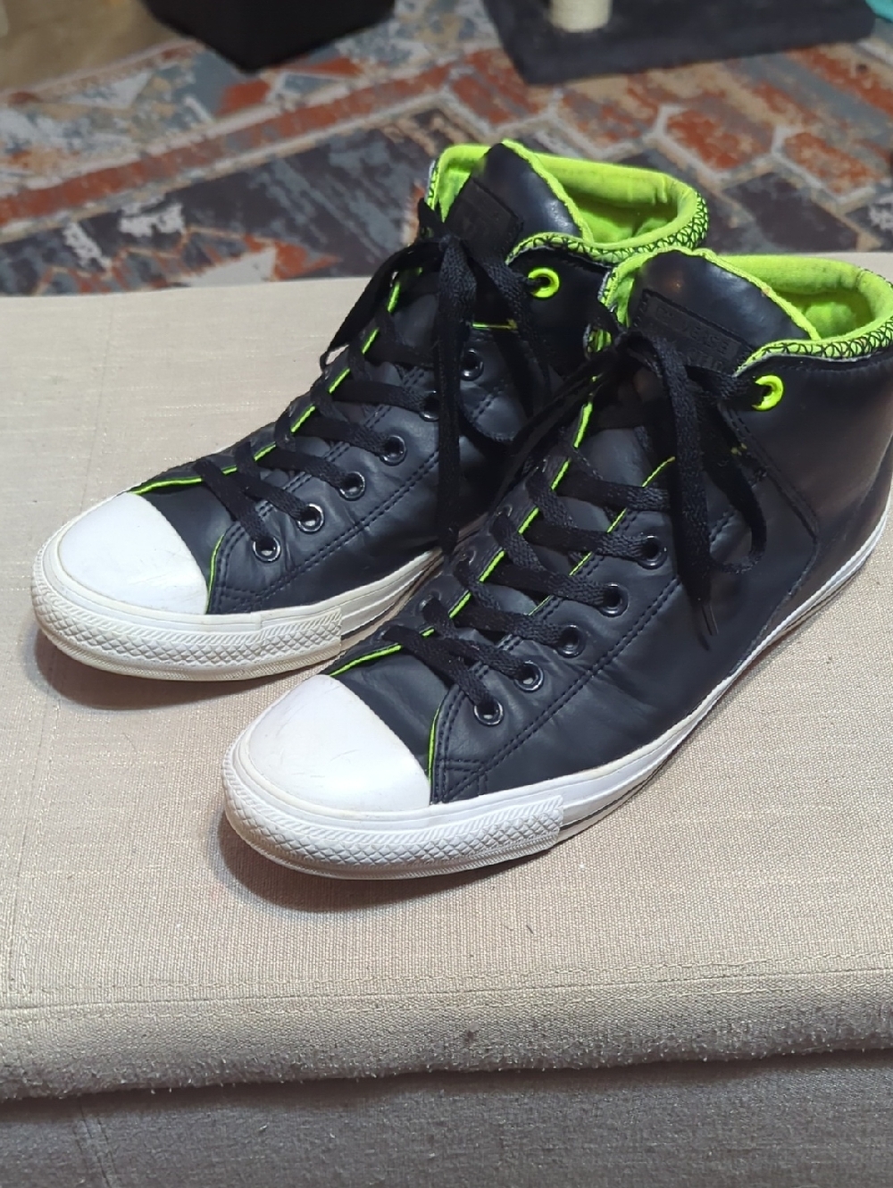 Converse Chuck Taylor‎ All Star Street Mid Black Volt Green Shoes